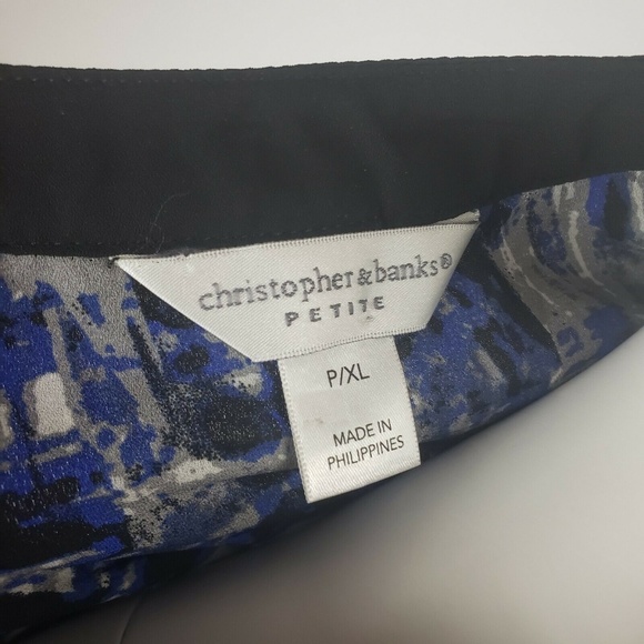 CHRISTOPHER & BANKS Blue Petite XL Top - Picture 5 of 7